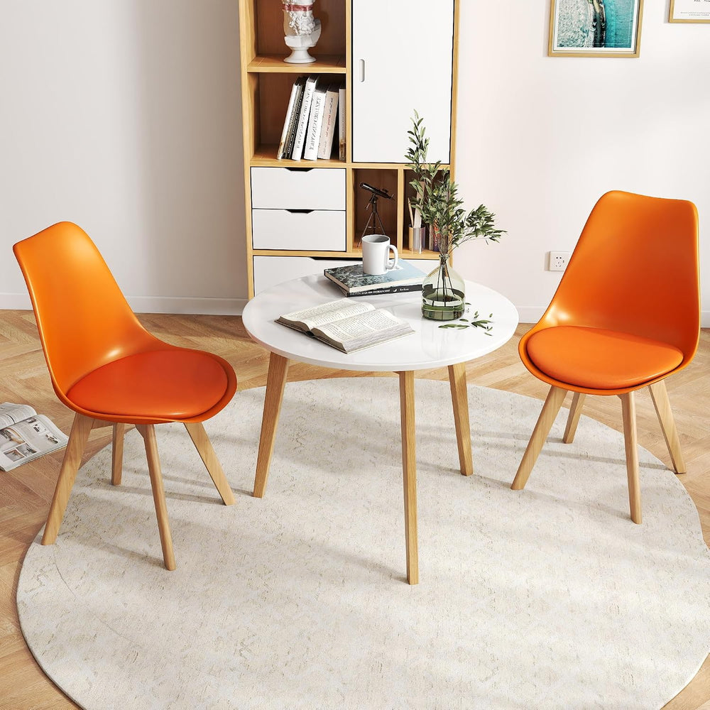 LSSBOUGHT Mid Century Modern Dining Chairs,Shell Lounge Plastic Side Chair wi...