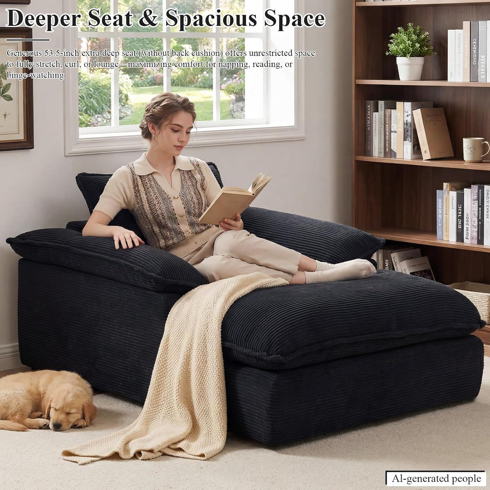 Oversized Chaise Lounge Chair Indoor, 67" Boneless Chair