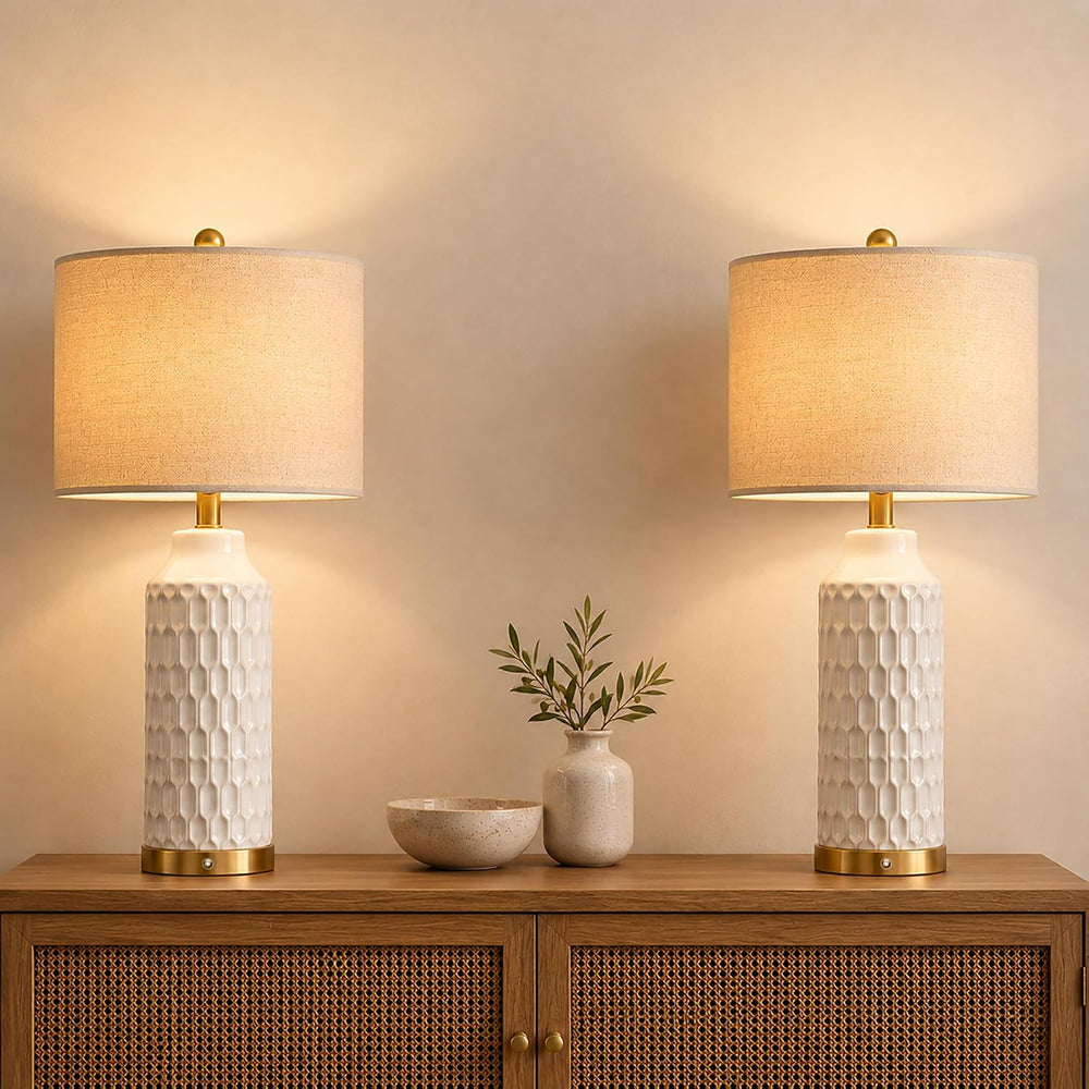 24''Cordless Table Lamp Touch Dimmable Bedside Lamps Set of 2 for Bed...