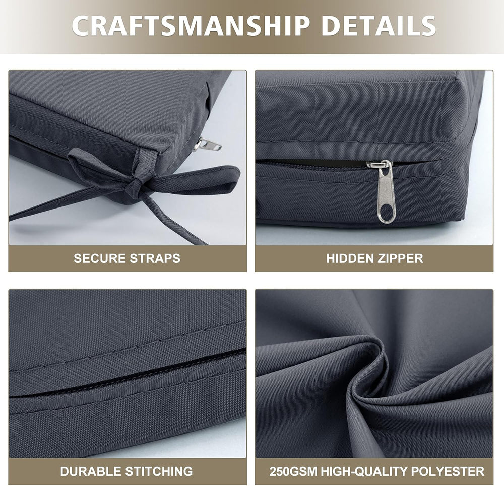 Outdoor Cushions for Patio Furniture, Waterproof Outdoor Chair Cushion w/Fade...