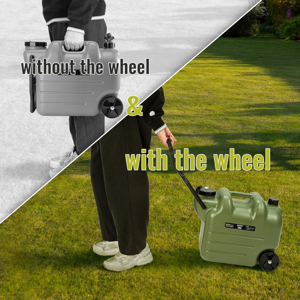 7.4 Gallon Water Jug with Wheels & Folding Handle