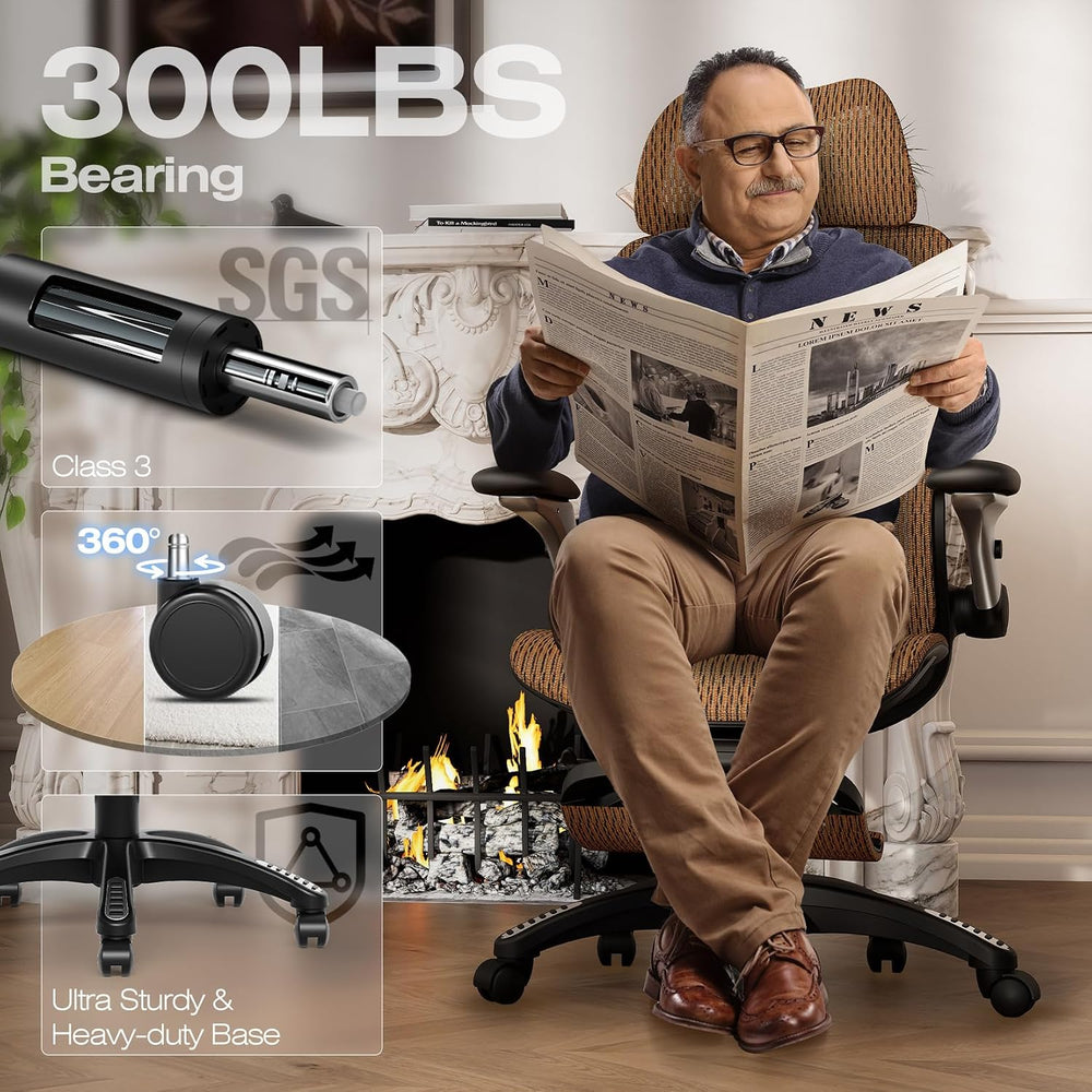ELABEST X100 Ergonomic Mesh Office Chair with Footrest, Big and Tall Home Des...