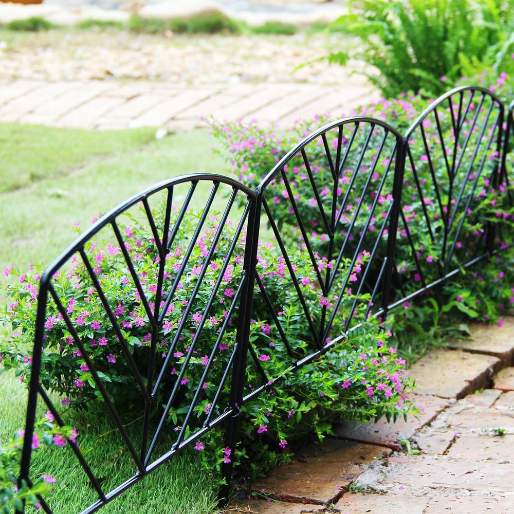5Pack Decorative Fence 17in x 7.9ft Garden Metal Fence Rustproof Outdoor Land...