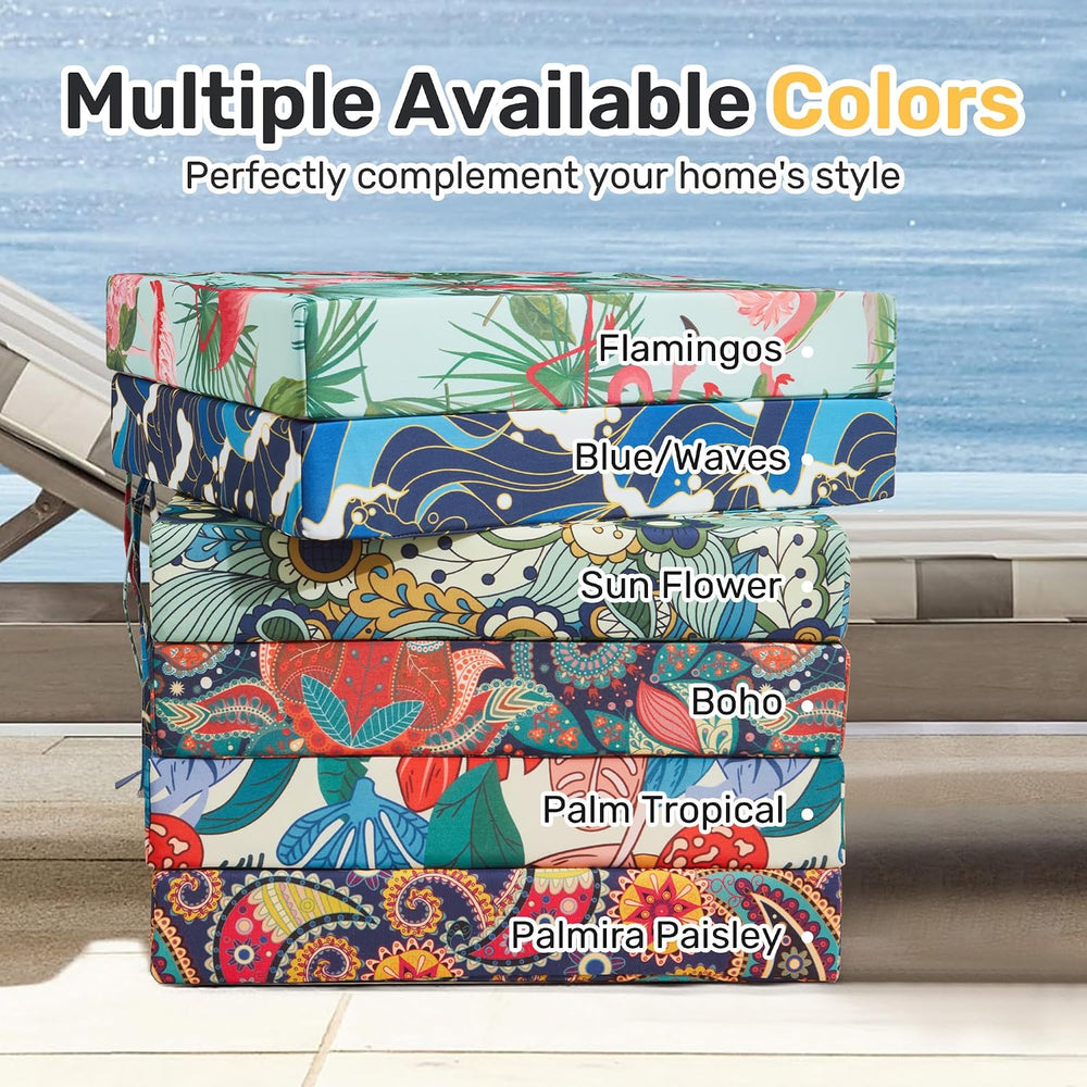 UNIKOME Outdoor Chair Cushions Pack of 4, Water Resistant Patio Cushions with...