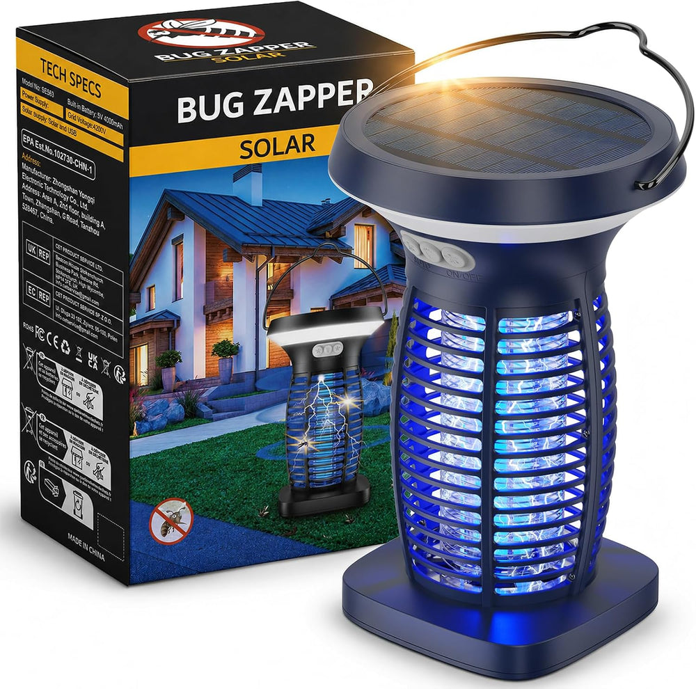 OnBeam Solar Bug Zapper Outdoor, 4200V Electric Mosquito Killer for Patio