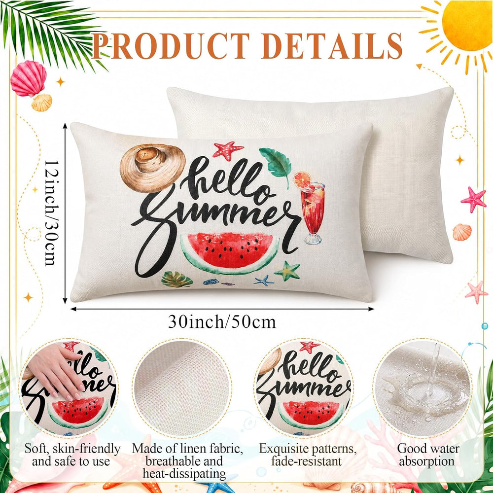 Newwiee 12 Sets Holiday Pillow Covers 12 x 20 Inch