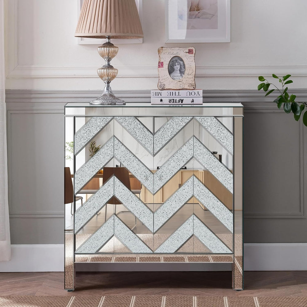 LUMISOL Modern Mirrored Storage Cabinet, 31.5"L x 15.94"W x32.5&quo...