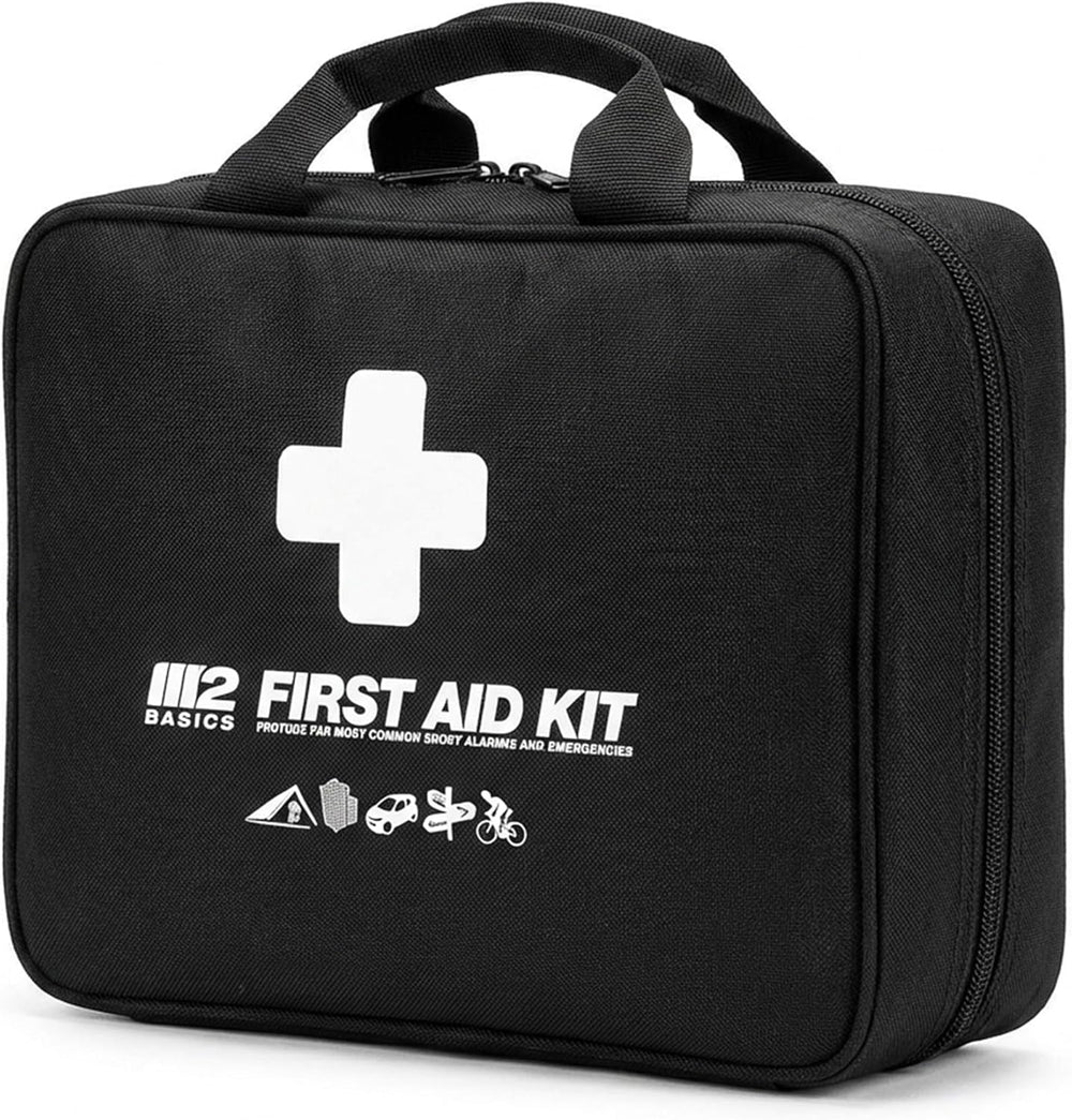 M2 BASICS 300 Piece First Aid Kit w/Durable Bag for Home, Business, Office