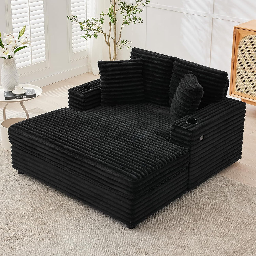 GarveeHome 60" Oversized Indoor Recliner Chair for Living Room, Black