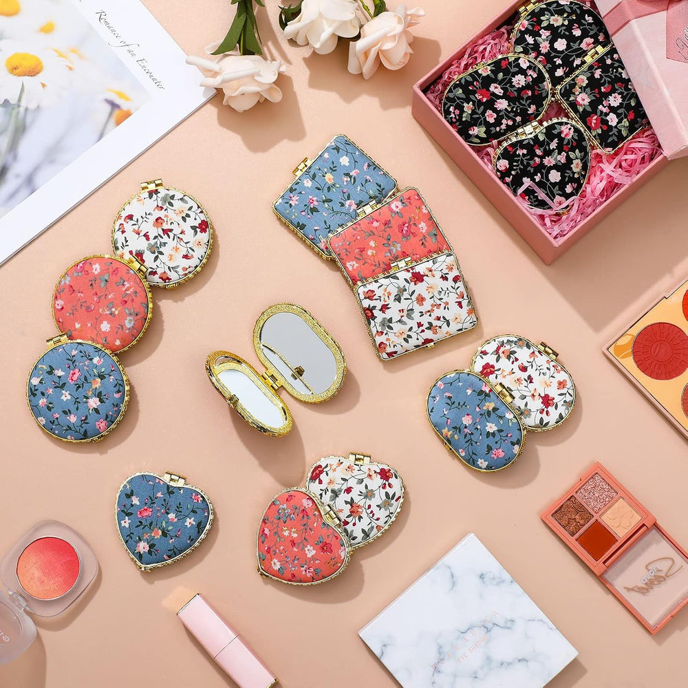 Remerry 48 Pieces Compact Mirror for Purse Small Flower Pocket Mirror Portabl...