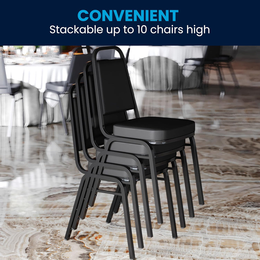 Flash Furniture Hercules Trapezoidal Back Stackable Banquet Chair, Black