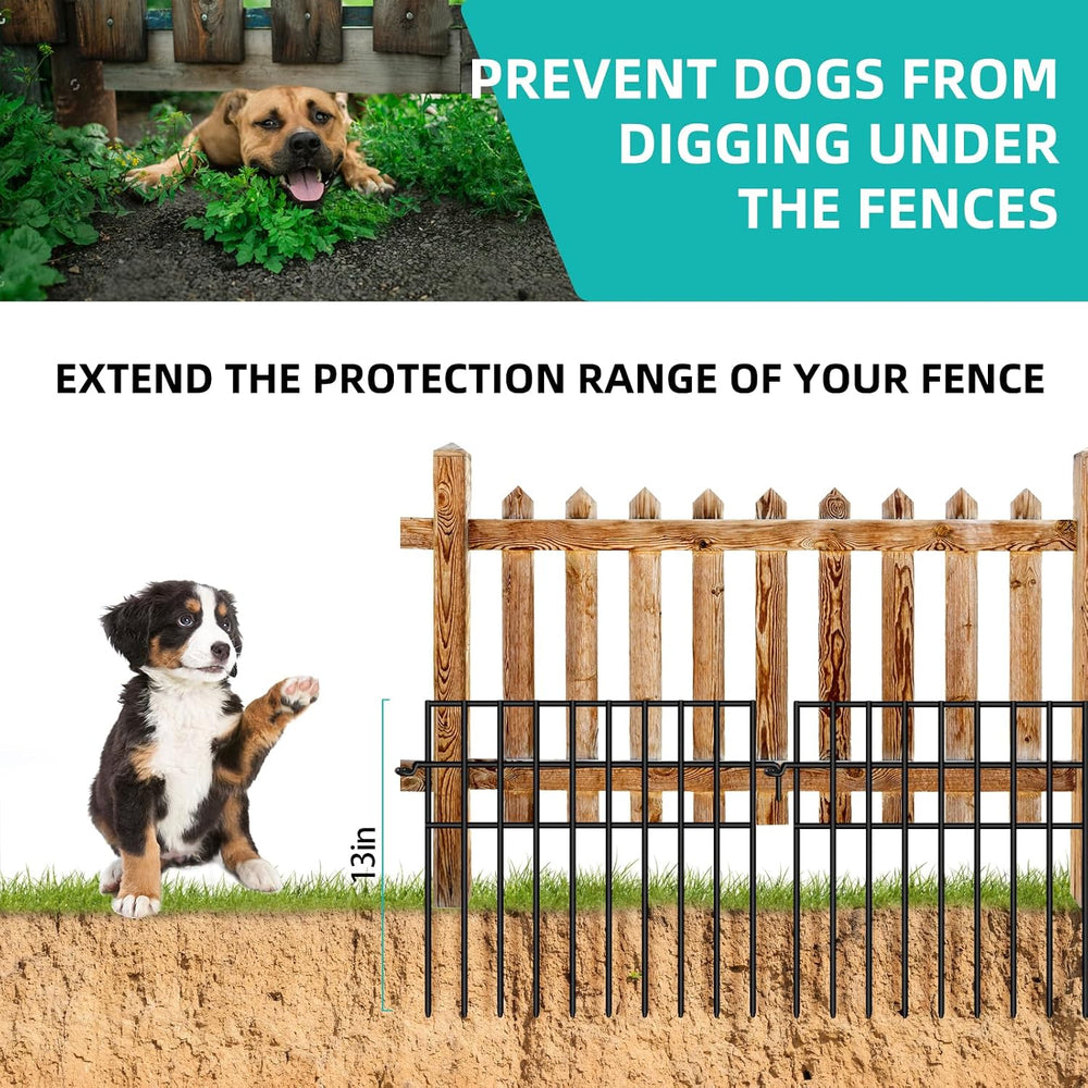 14 Panels Animal Barrier Fence, No Dig Fences, 13in(H) X 19.9ft(L) Garden Fen...
