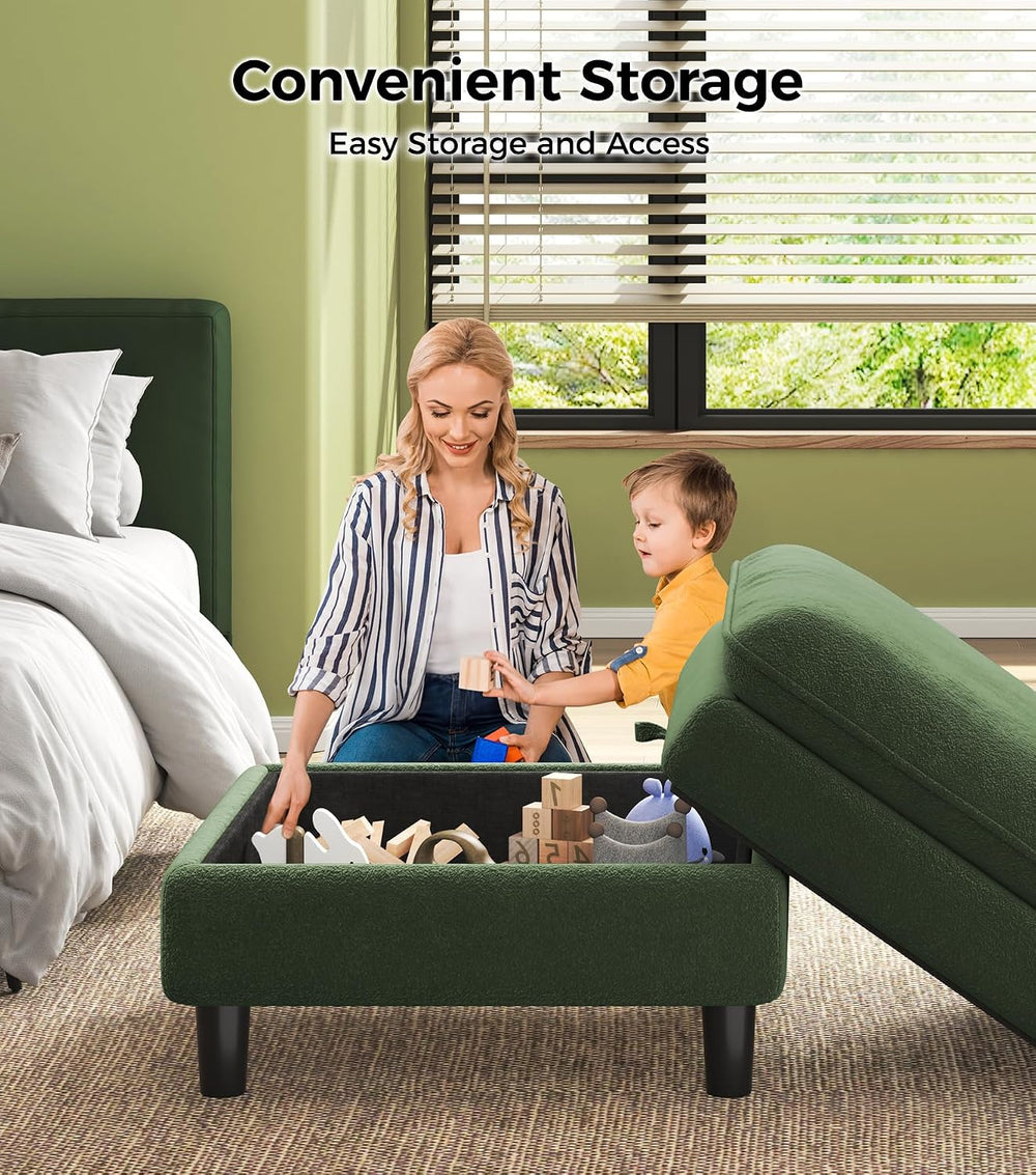 Welzona Teddy Storage Ottoman 3-Layers,26.8"Large Living Room Ottoman Cloud