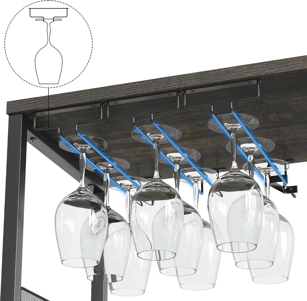 IDEALHOUSE Wine Bar Cabinet with Detachable Wine Rack and Storage Space