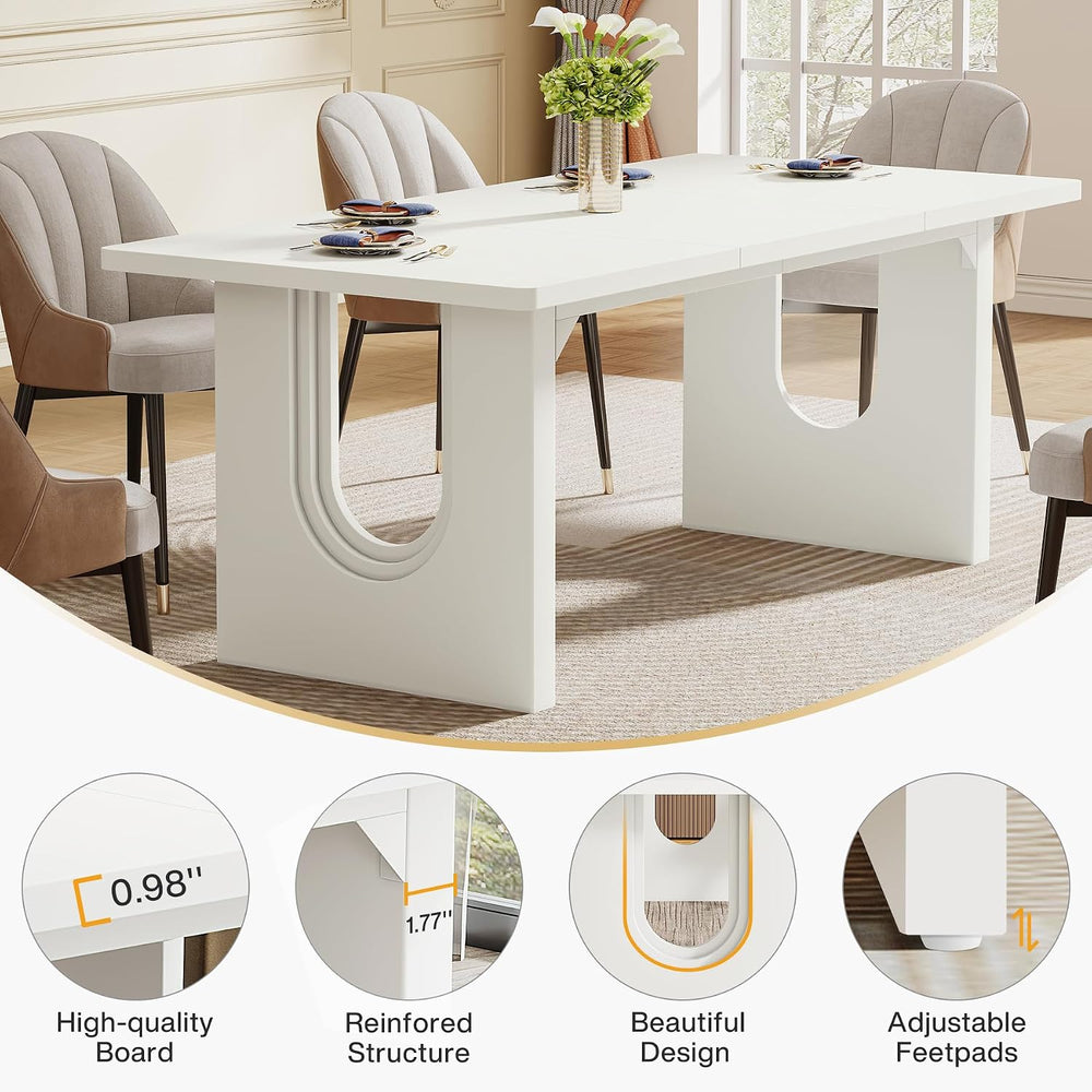 Tribesigns Modern Dining Table for 6 to 8 People, 71" Large Kitchen Dini...