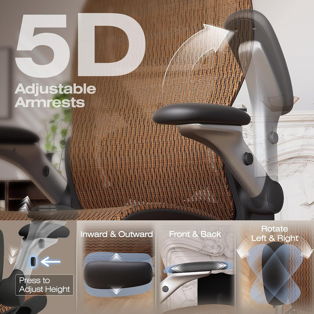 ELABEST X100 Ergonomic Mesh Office Chair with Footrest, Big and Tall Home Des...