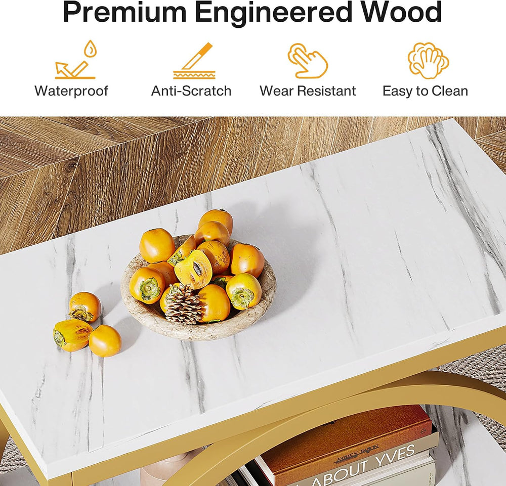 Tribesigns End Table with Storage Shelves Pack of 2, 3-Tier Wooden Industrial...