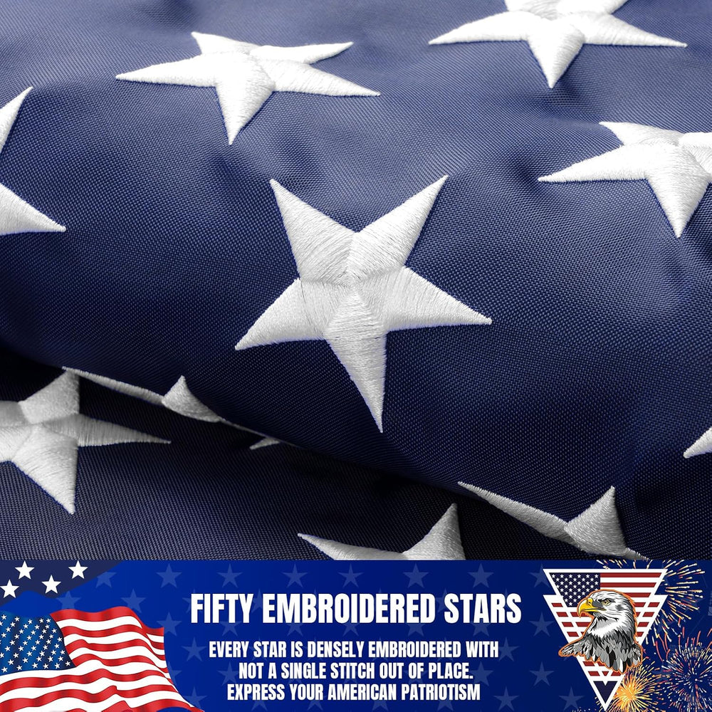 American Flag 5x8ft for Outside, Heavy Duty Nylon High Wind US Flag