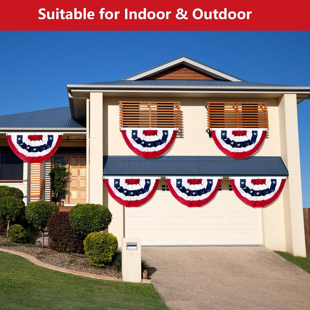 2 x 4 Ft American Bunting Flags Outdoor,US Flag Bunting for Outside, Patrioti...
