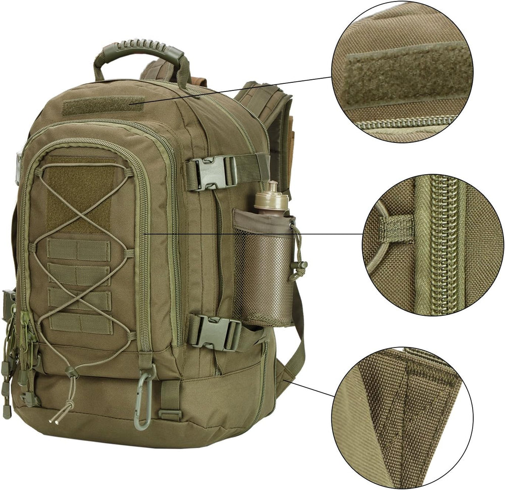Large Tactical Backpack for Men, 64L Expandable Military Backpack with MOLLE ...