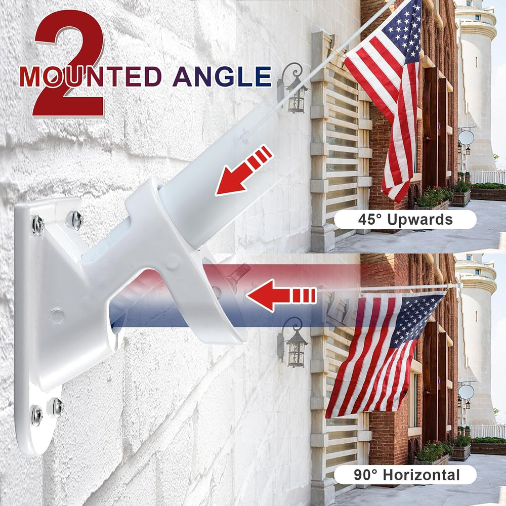 7FT Flag Pole Kit - Includes 1 inch Metal Flagpole,Heavy Duty 3x5 Embroidered...