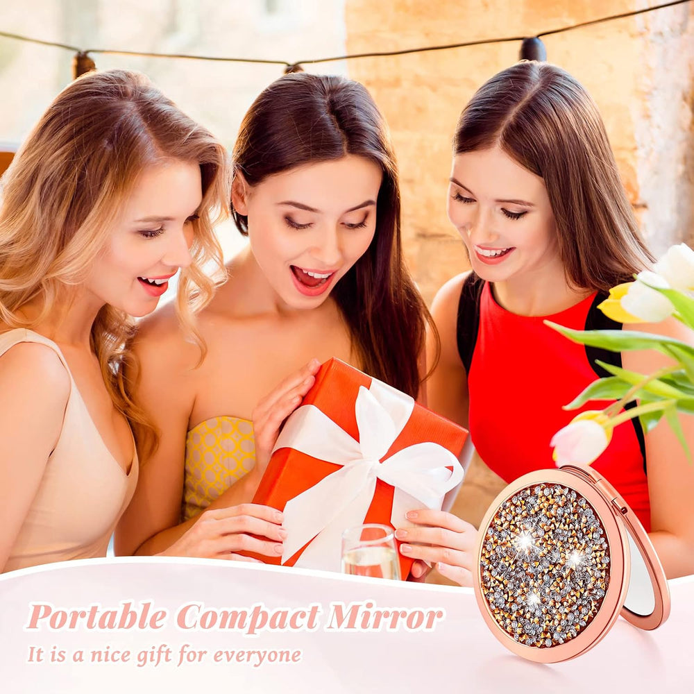 Vicenpal 24 Pcs Compact Mirrors Round Pocket for Bridesmaid Gifts