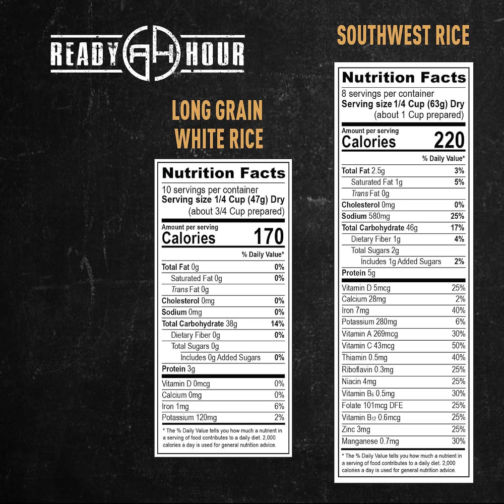 Ready Hour Beans Trio with Rice Kit Bucket (100 Servings) Survival Beans and ...