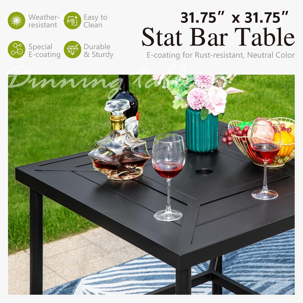 Sophia & William 3-Piece Counter Height Patio Table and Chairs, Red