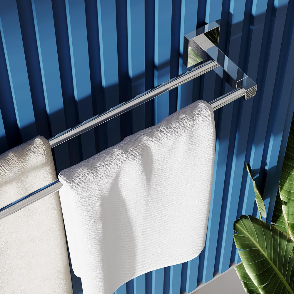 RUACQ Double Towel Bar 24" Towel Racks for Bathroom Wall Mounted Chrome