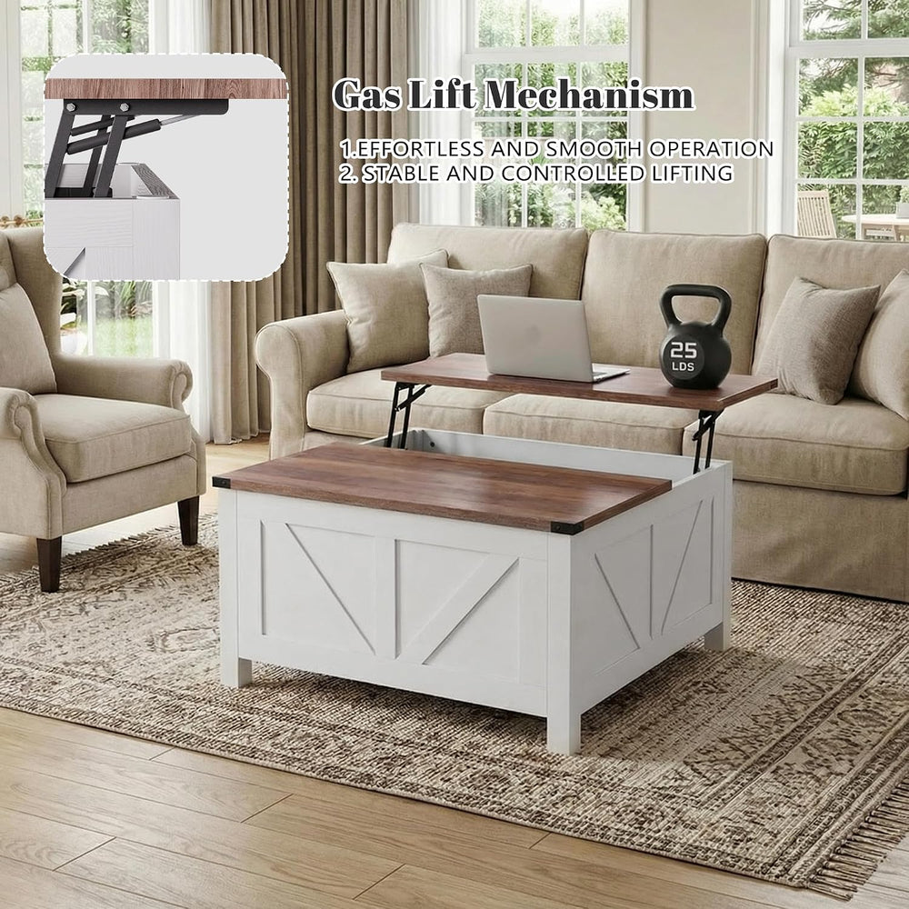 35” Farmhouse Coffee Table, Rustic Center Table for Living Room