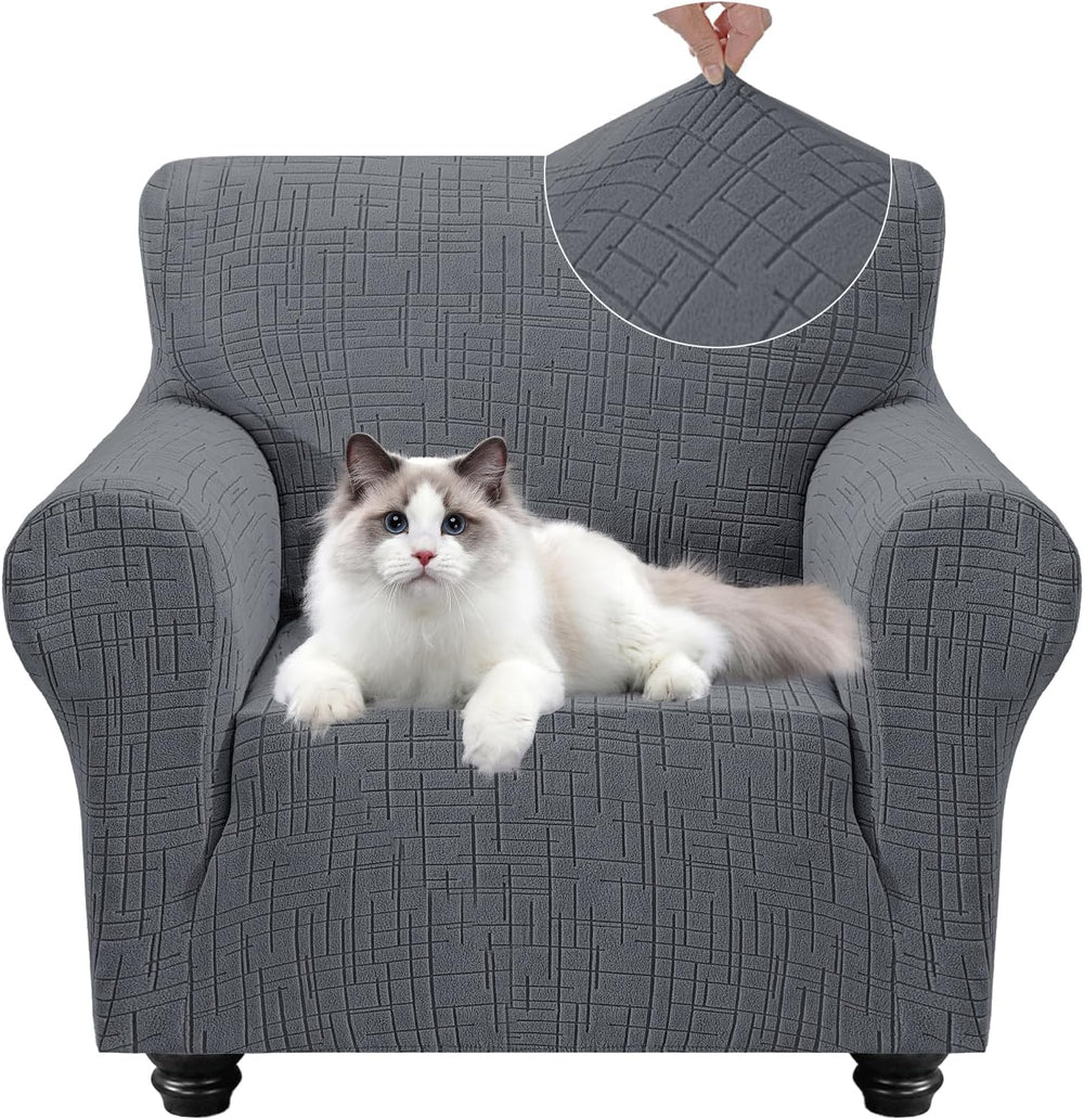 Super Stretch Armchair Covers (Chair 35"-45", Light Gray)