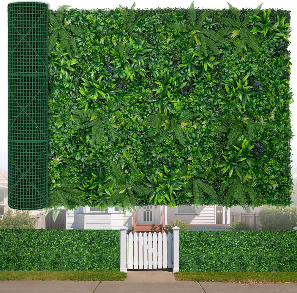 Artificial Boxwood Roll, 48x120 in(40 sqft) UV-Anti Faux Ivy Grass Wall Backd...