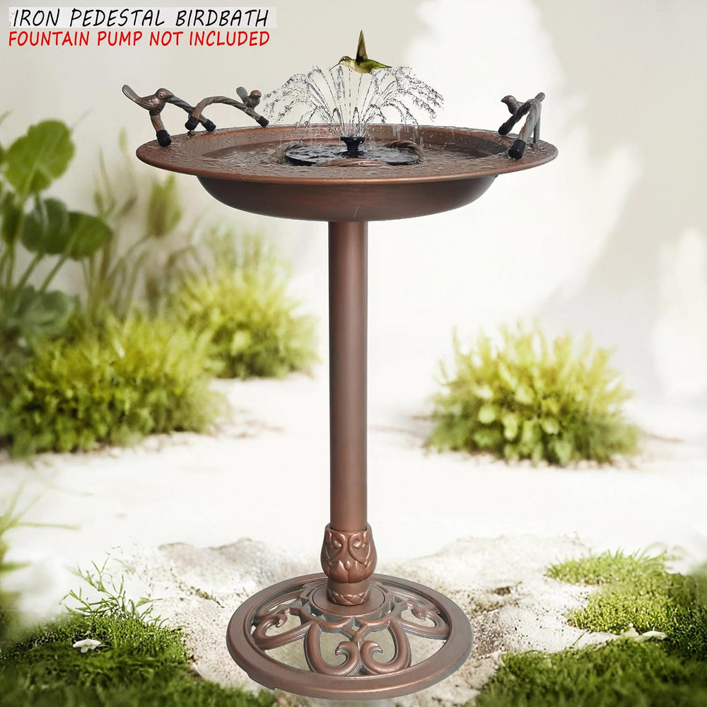 BSTGIFTS Metal Bird Bath - Iron Birdbath 28.5" H, Bird Bath for Water Fo...