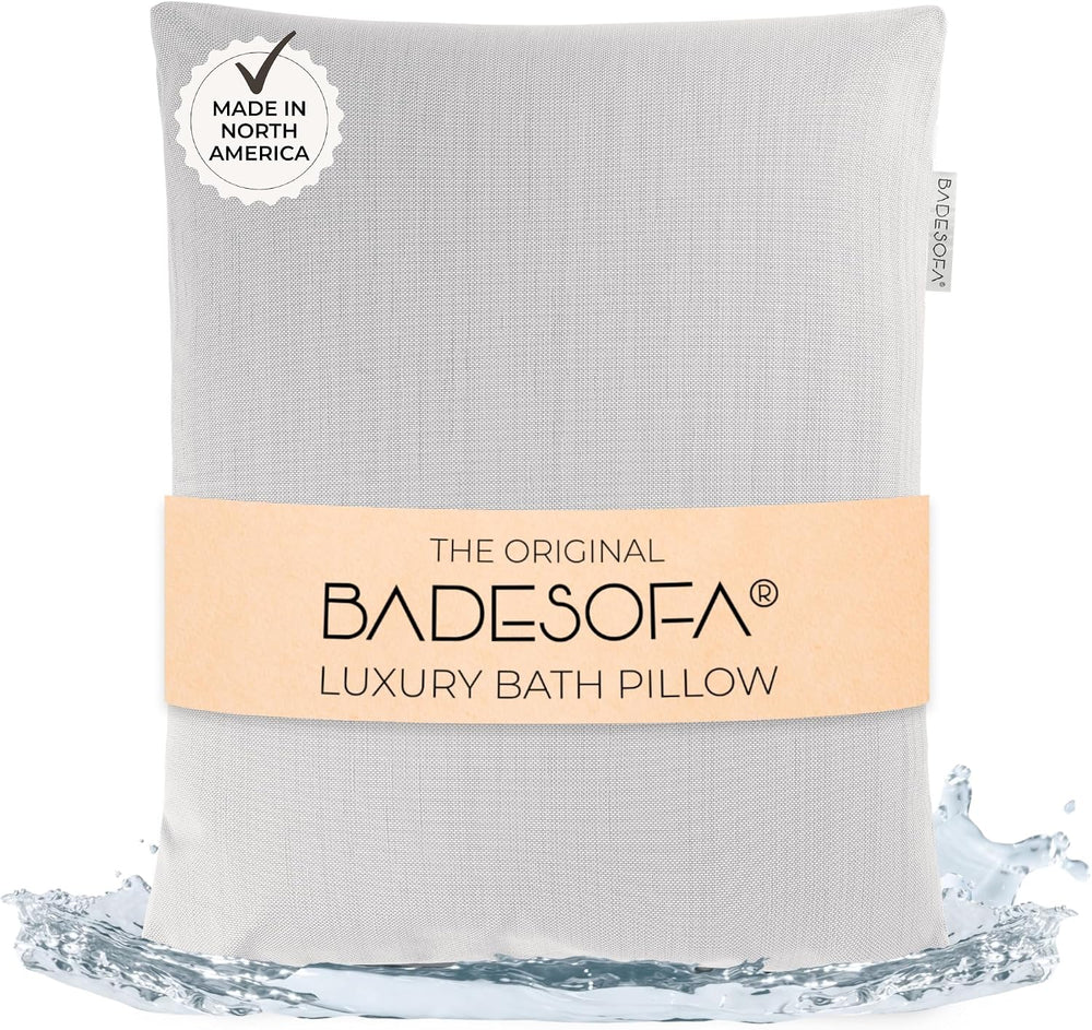 BADESOFA® Luxury Bath Pillow S in Grey, Thick & Quick-Drying