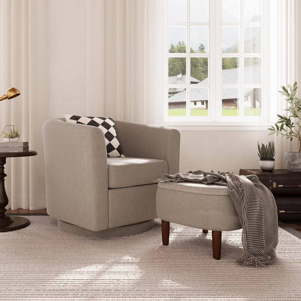 360° Swivel Accent Chair and Storage Ottoman Set