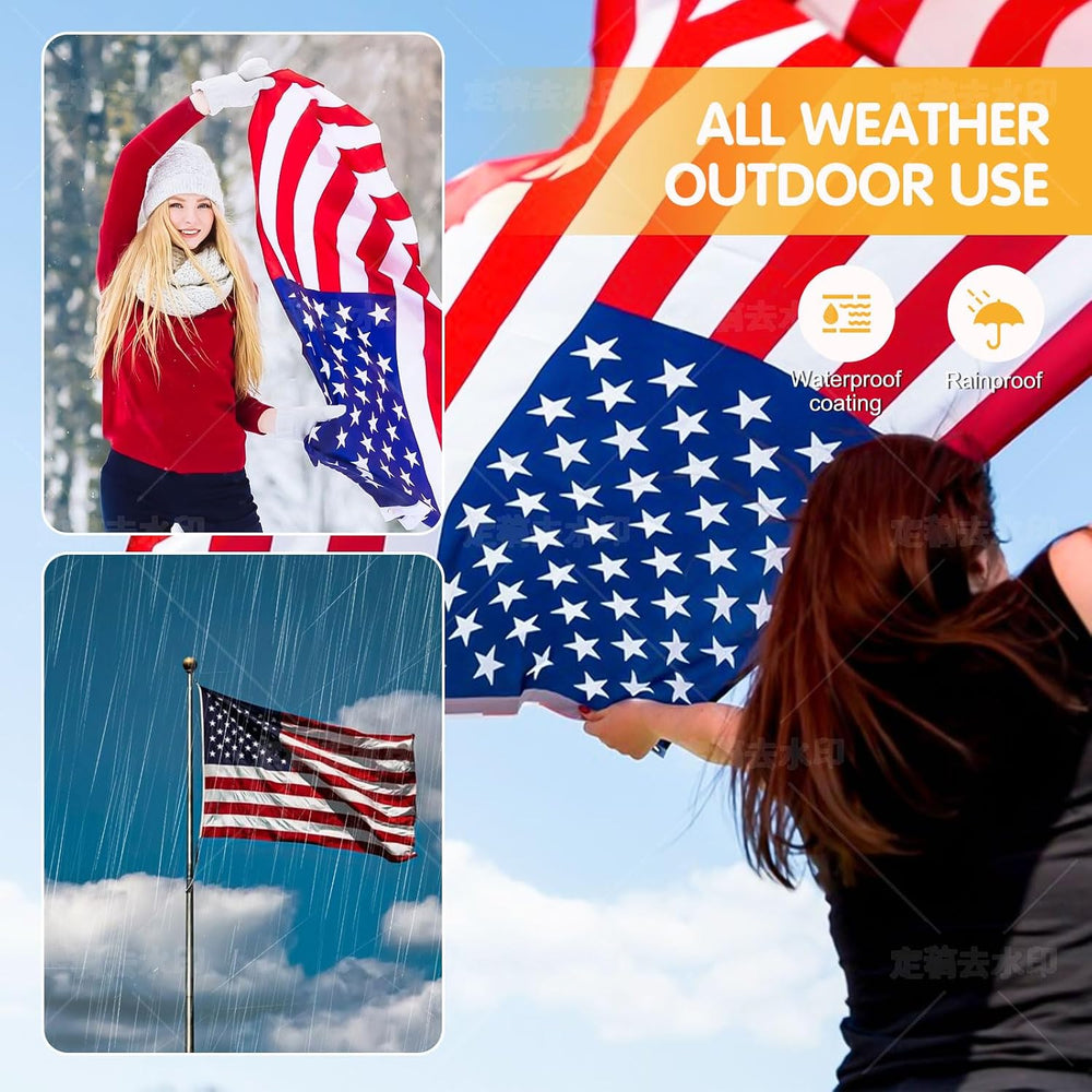 American Flag for Outside 4x6 Ft Upgraded Thickened Spun Polyester Series Fad...