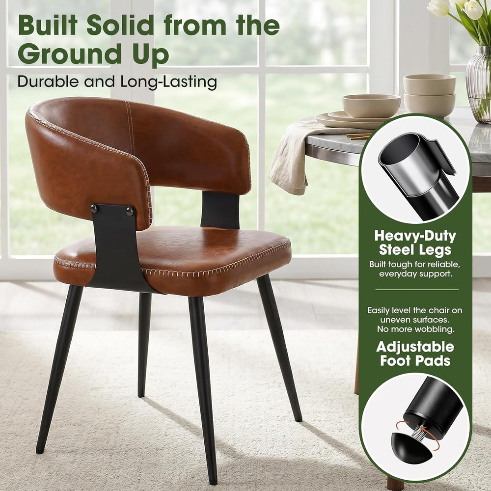Dining Chairs Set of 4, Modern Faux Leather Kitchen Chairs