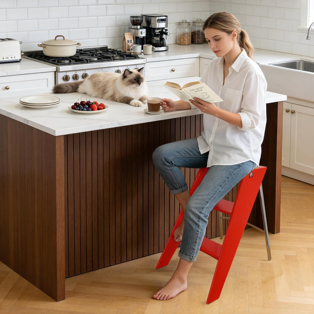 HOTEAGLE Modern Folding Chair - Multifunctional Design Doubles as Step Stool ...