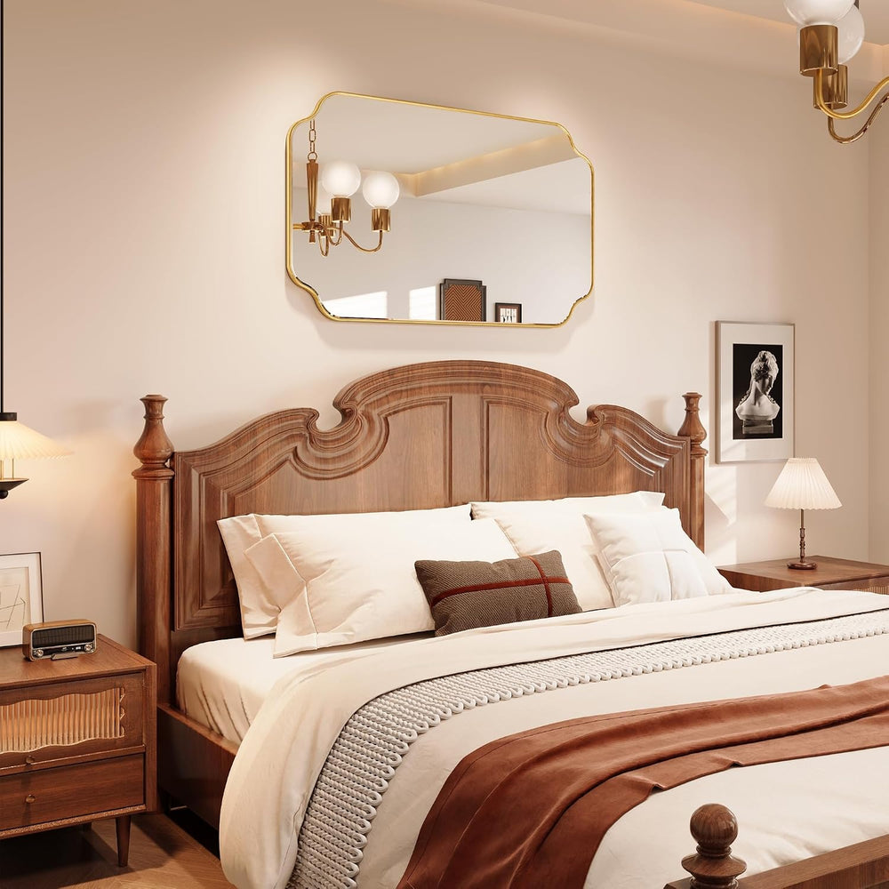 Kelly Miller 30"x48" Gold Foil Scalloped Decorative Wall Mirror
