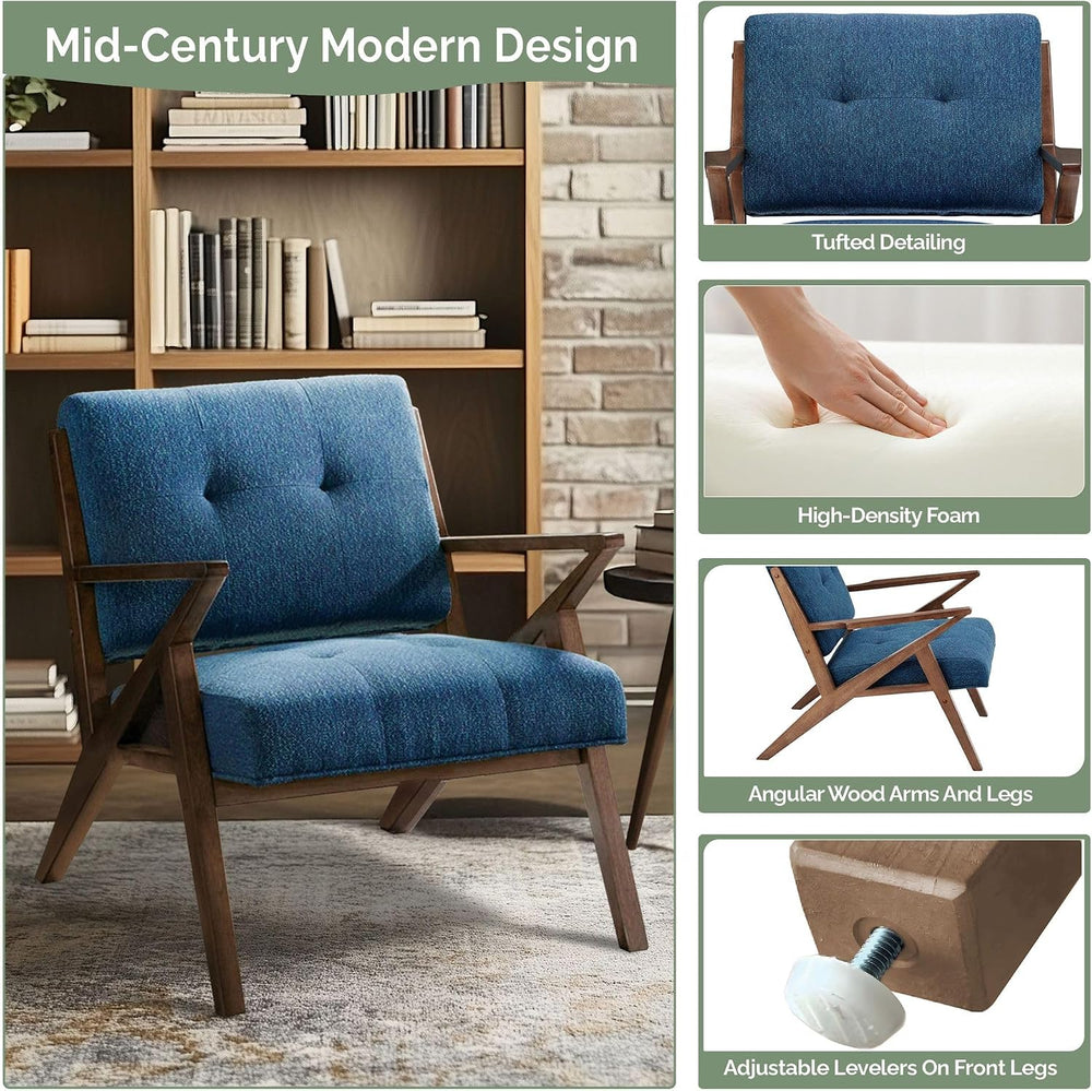 INK+IVY Rocket Mid,Century Modern Accent Chairs for Living Room with Solid Wo...