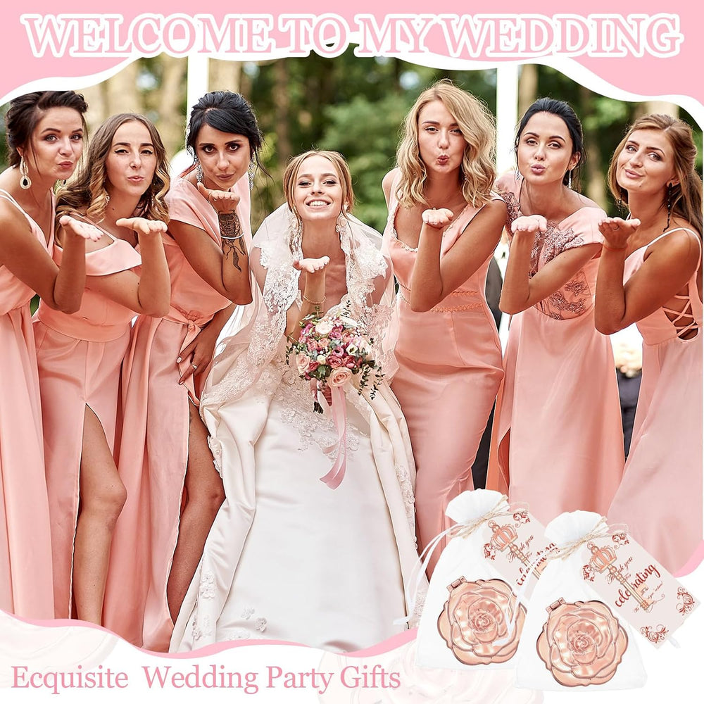 Geetery 24 Pcs Rose Gold Compact Mirrors Quinceanera Party Favors Guests