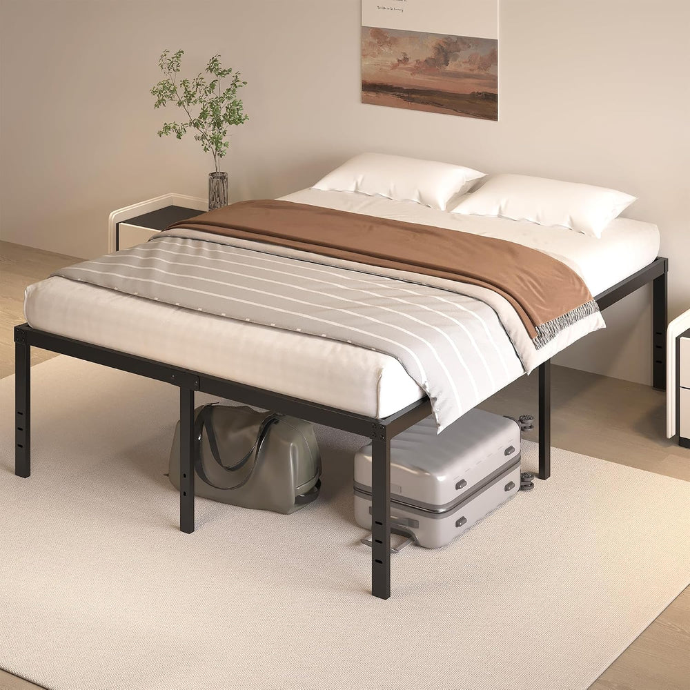 HOBINCHE 20 Inch Full Size Bed Frame, No Box Spring Needed, Heavy Duty Black ...