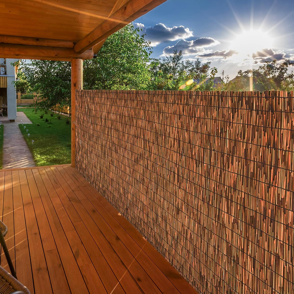 Brown 4FT X16.4FT Reed Fencing Roll Bamboo Privacy Fence Screen