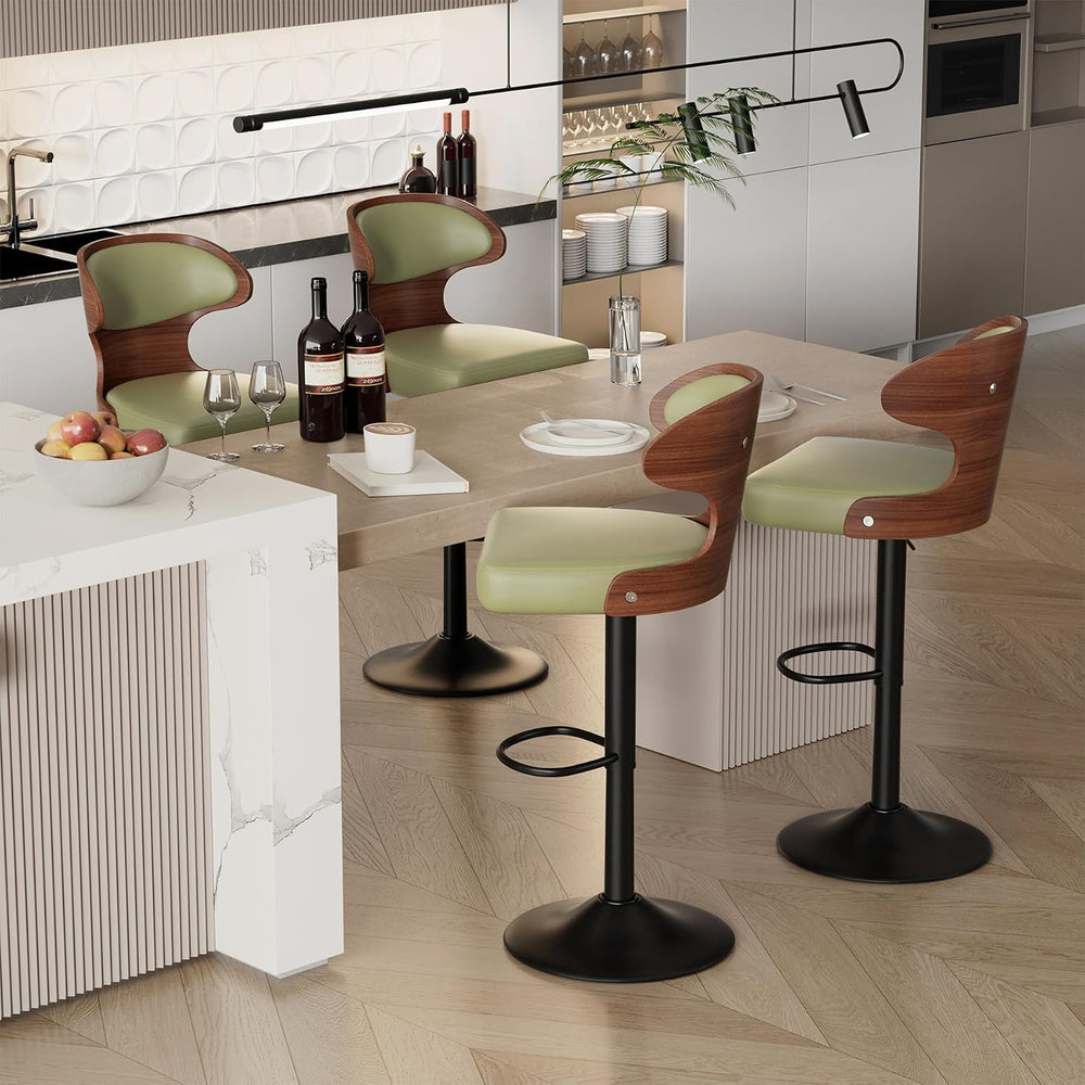 Swivel Bar Stools Set of 2,Adjustable Height Bentwood Barstools