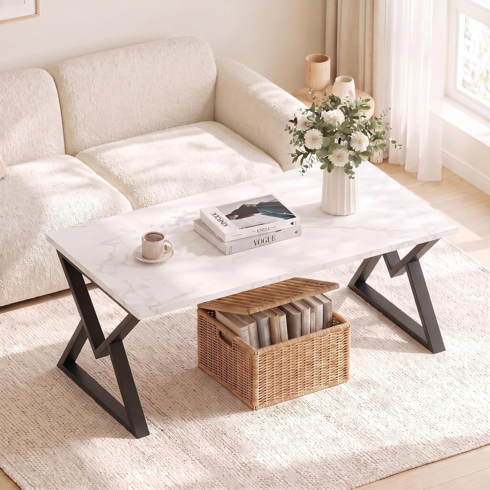 Coffee Tables for Living Room, Marble Coffee Table Modern White