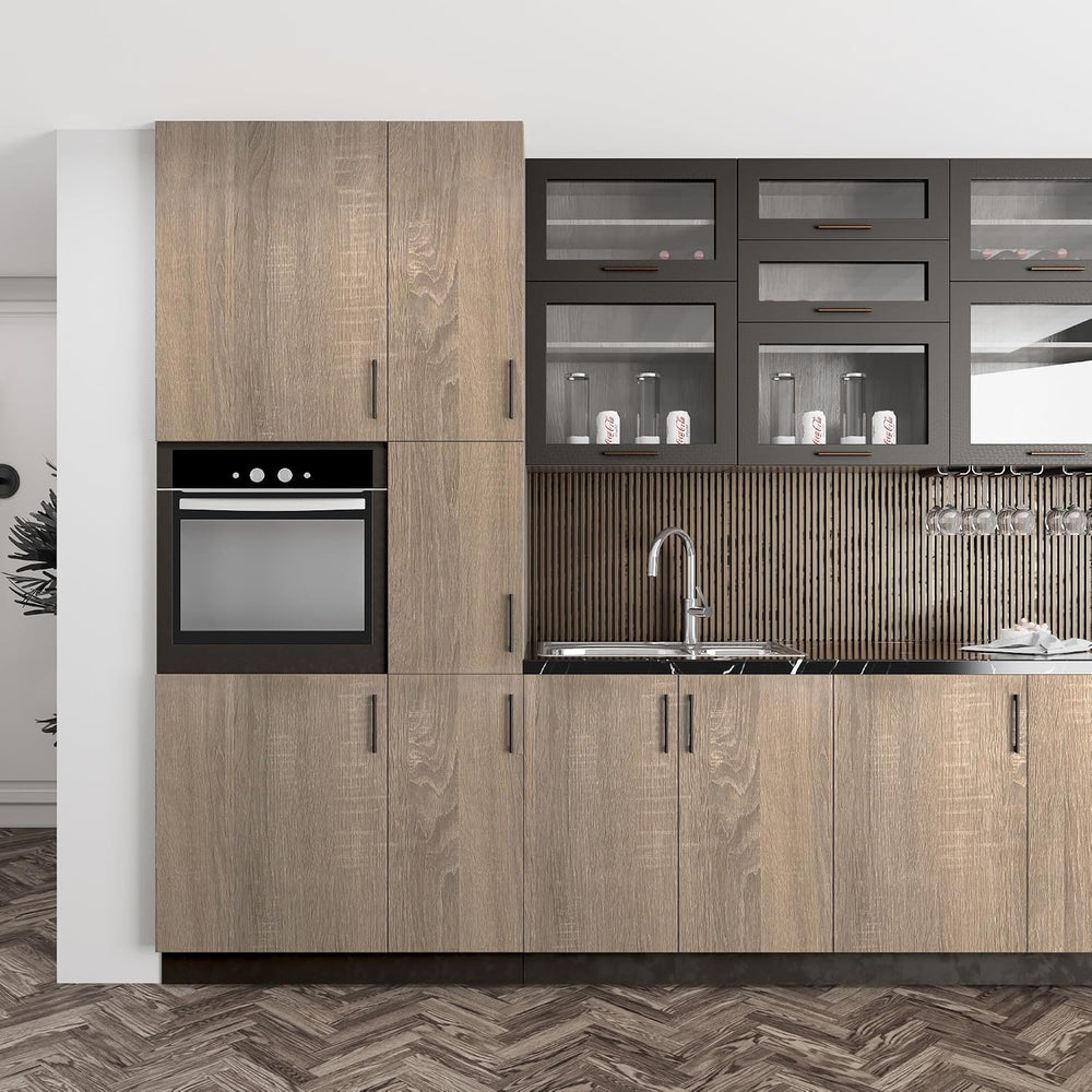 JSEVEM 24"×197" Light Brown Wood Grain Wallpaper Peel and Stick Woo...