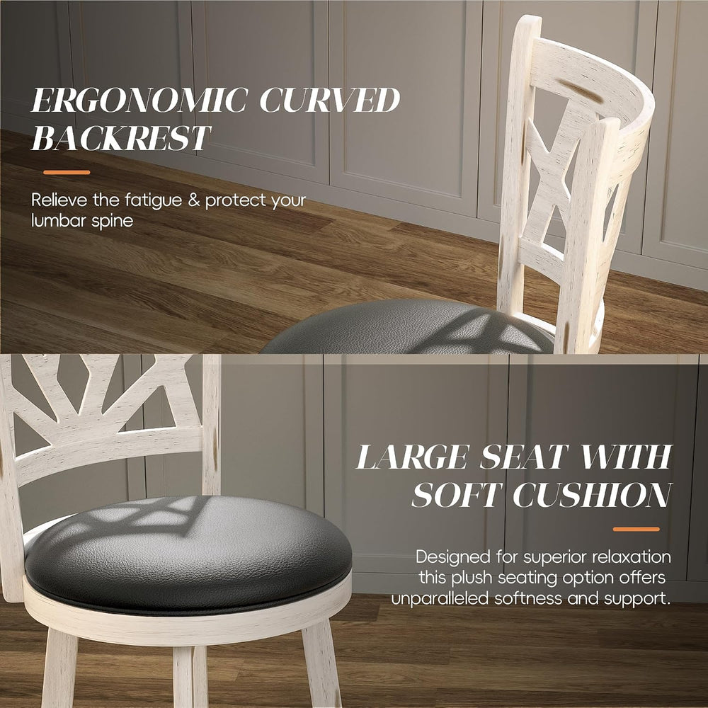 Betterhood Swivel Bar Stools - 24" Counter Height Swivel Barstools with ...
