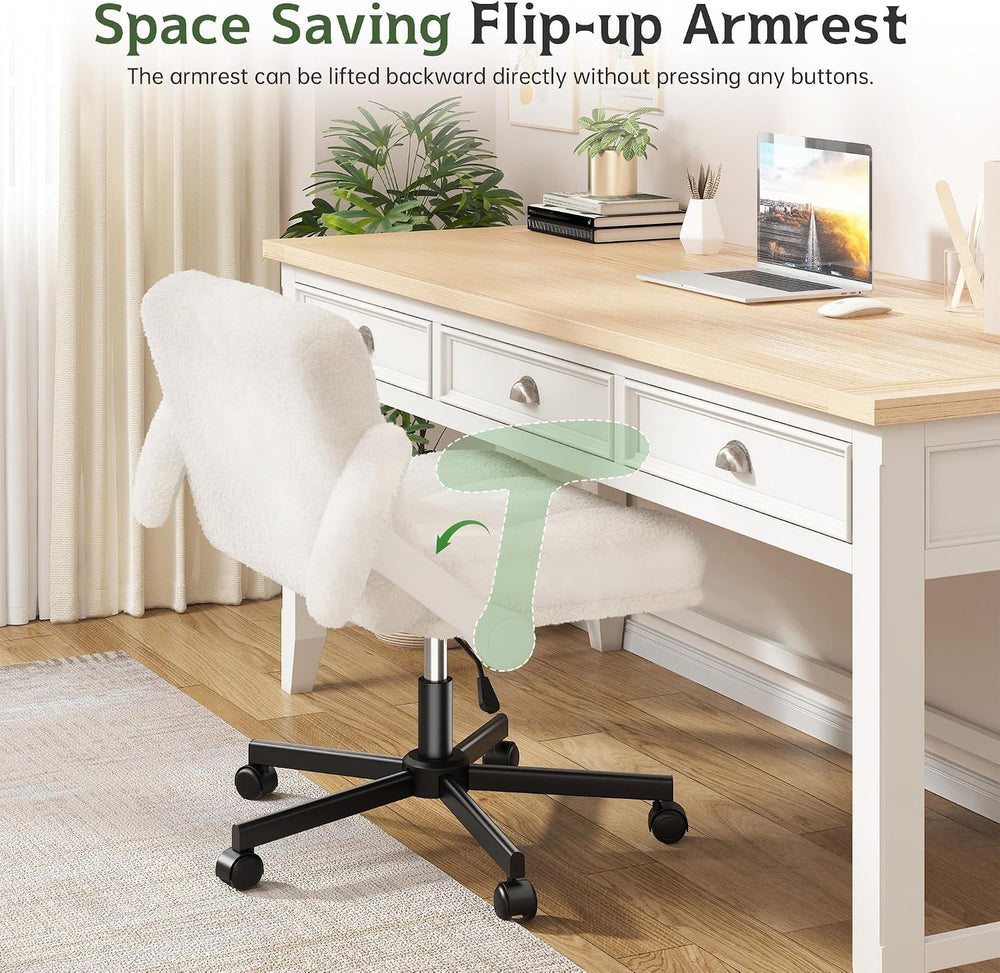 DurayLoly Criss Cross Chair with Wheels & Flip-Up Arms, Height Adjustable