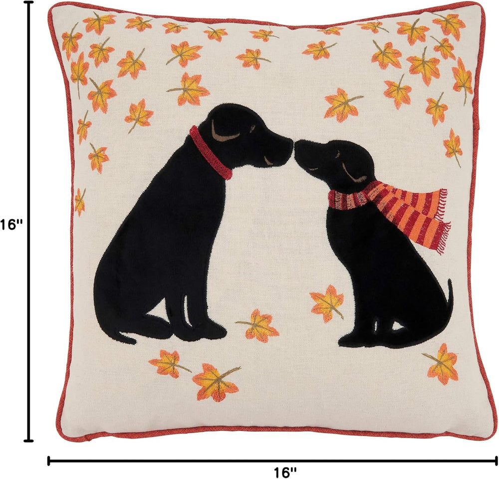 SARO LIFESTYLE Fall Design Puppy Love Throw Pillow with Poly Filling, 16"...