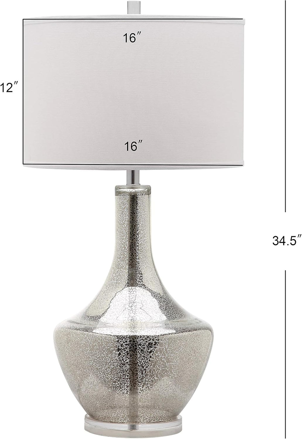 SAFAVIEH Mercury Table Lamp, 34.5" Modern Silver LIT4141A